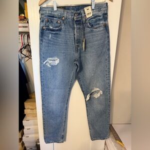 Levi's Relaxed Fit Light Blue Distressed Jeans